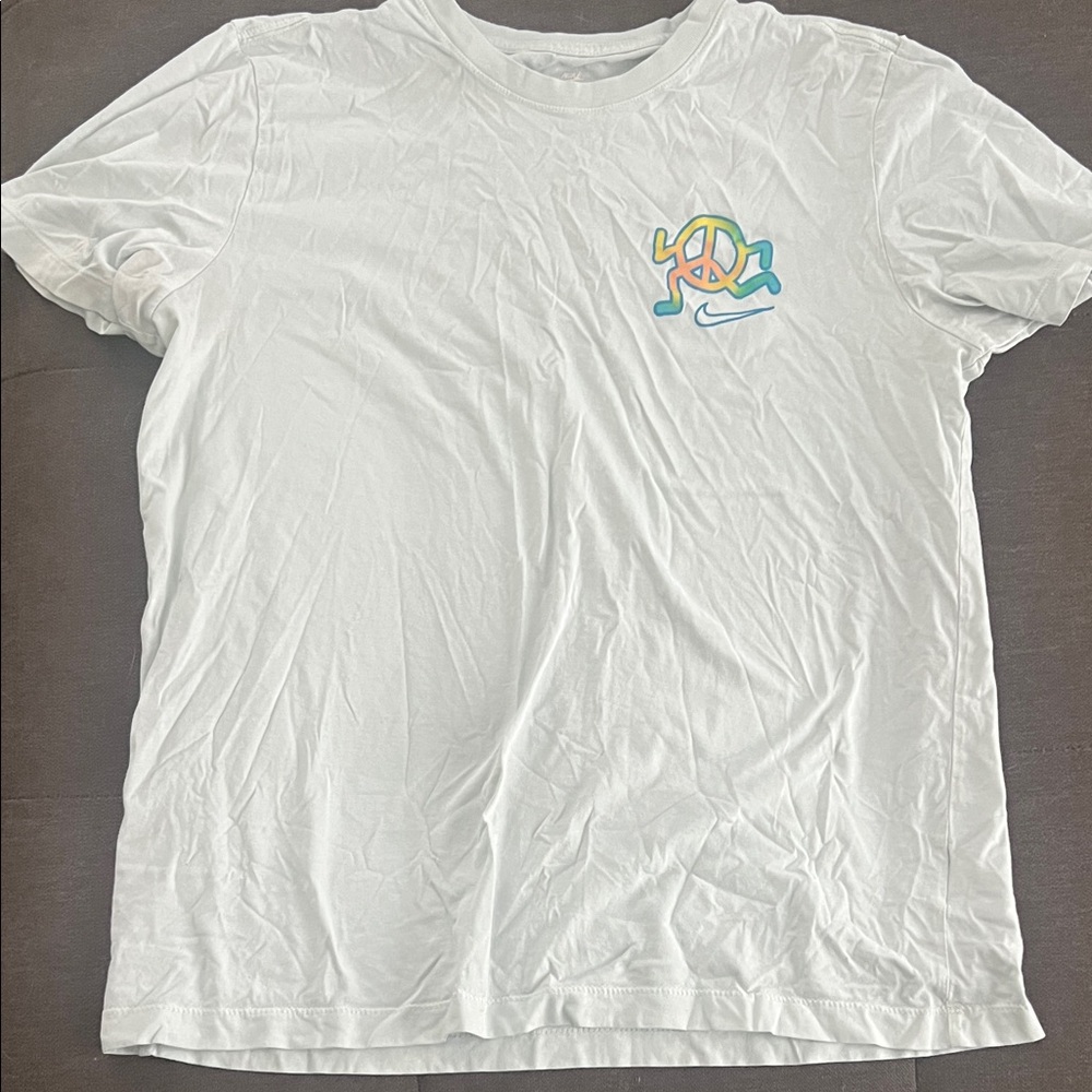 Nike White Tee with Vibrant Logo